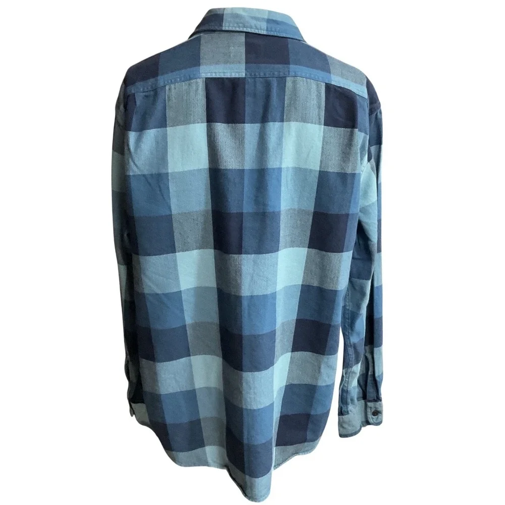 J. Crew Men's Y2K Plaid Print Long Sleeve Cotton Flannel Button Down Shirt Sz XL